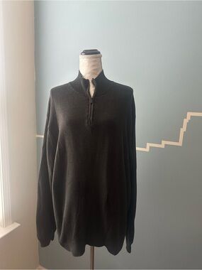 Perry Ellis Men's Half-Zip Sweater - Black